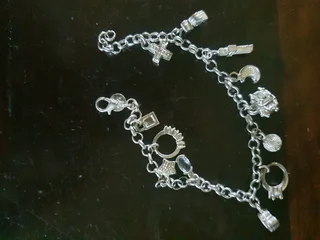Silver charm ladies bracelet