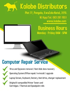 PC Sales, Repairs, Components and Service - Kolobe Distributors - Pongola/Mkuze/Nongoma/Makhathini/Z