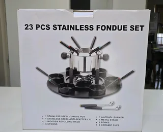 Fondue set stainless steel 23 piece