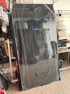 Bathroom shower glass panels