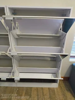 3 tier mirror shoe cabinet – set of 2