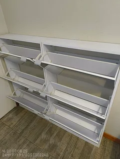 3 tier mirror shoe cabinet – set of 2