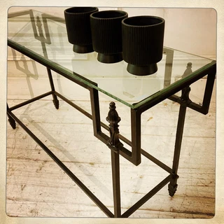 HEAVY metal &amp; (8mm) glass top console - R2800