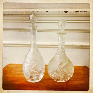 Cut glass decanters - R750/R895