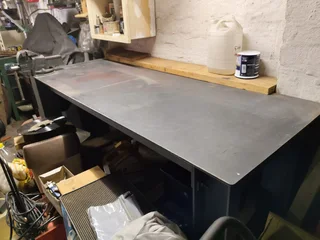 Solid steel work table