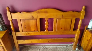 Pine headboard and side tables