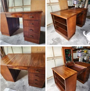 Vintage Solid Wood Writing Desk / Dressing Table