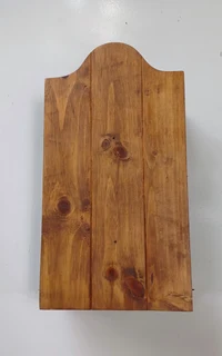 Wooden Three Bottle Wine Rack with Top Shelf