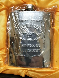 Jack Daniel&#39;s Hip Flask set - Shot Cups - Funnel, Snuff/Pill box, Knife, Fork, Spoon, Can Opener