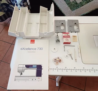 ELNA excellence 730 for   Quilting &amp; Sewing   includes Work Station &amp; custom extension table