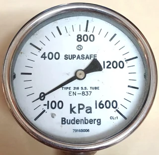 Budenberg Stainless steel housing  Presure Gauge - 1600 KPA &#61; 16 Bar and 2000 KPA &#61; 20 Bar
