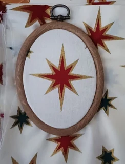 Vintage Look Hanging Picture Frames -  Brown Faux Wood Oval  Frames