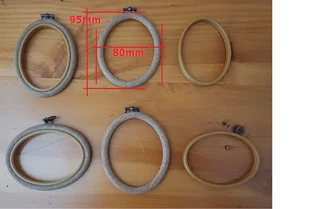 Vintage Look Hanging Picture Frames -  Brown Faux Wood Oval  Frames