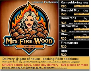 Kaggel/Braai-hout, Mrs. Fire Wood *Fire Braai Wood Vredenburg