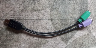 USB to PS2 dual adapter (2x PS2 1x USB)