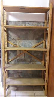 Wooden book shelf[179x89x32] self-assemble, easy transport