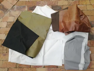 Selection of faux leather and upholstery fabric