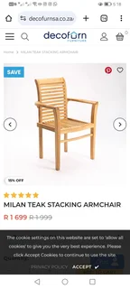 Milan Teak Stacking Arm chair