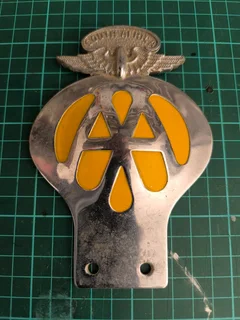 Vintage AA Badges. Numbered original Automobile Association steel badges.