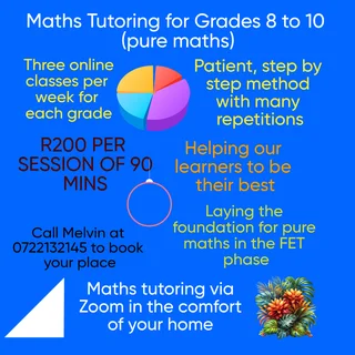 Maths Tutoring for grades 8 to 10 (pure maths)