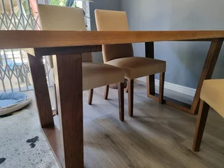 Custom-Made Solid Wood Dining Table and 4 Chairs – Excellent Condition