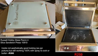 Russell Hobbs Glass Panini 4 Slice Sandwich Press