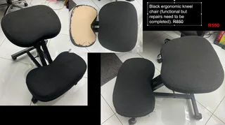 Black ergonomic kneel study / office chair