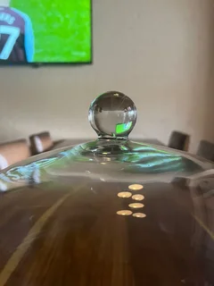 Glass Cake cover, Vase, and wheelie Bin