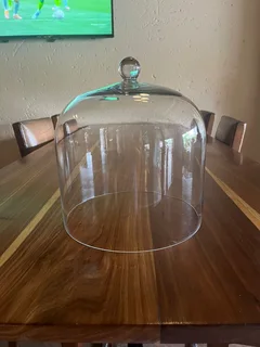 Glass Cake cover, Vase, and wheelie Bin