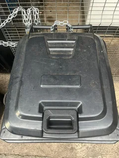 Glass Cake cover, Vase, and wheelie Bin