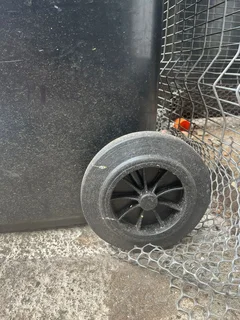 Glass Cake cover, Vase, and wheelie Bin
