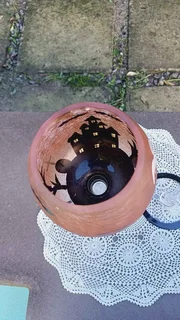 Set of 3 oversize gothic style glass  candle holders