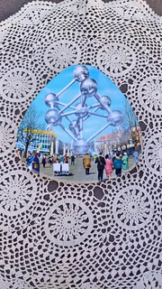 Vintage futuristic melamine trinket dish for the 1958 Atomium Expo in Brussels