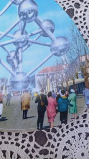 Vintage futuristic melamine trinket dish for the 1958 Atomium Expo in Brussels