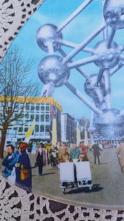 Vintage futuristic melamine trinket dish for the 1958 Atomium Expo in Brussels
