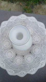 Holmegaard Otto Brauer Opal White Glass Gulvvase / Gul Vase. Mid Century Modern 1962