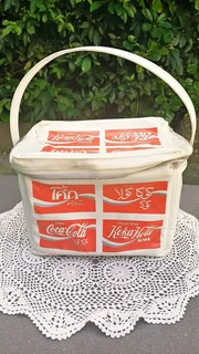 Vintage multilingual Coca Cola soft pack cooler bag (6 cans)