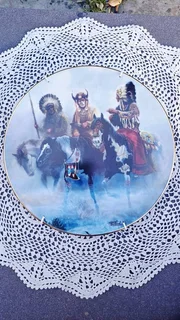 Native American Indian collector's plate. The Prideful Ones by Chuck de Haan: Silent Trail Talk.