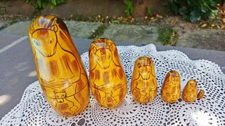 Quirky Vintage Kangaroo Nesting Dolls Set of 6