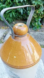 Stoneware flagon with handle. “Non-Alcoholic Ideal Brewed Beverages”. Lewis &amp; Coy