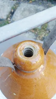 Stoneware flagon with handle. “Non-Alcoholic Ideal Brewed Beverages”. Lewis &amp; Coy