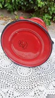 Vintage Red Enamel Stove Top Coffee Pot. Made in Poland