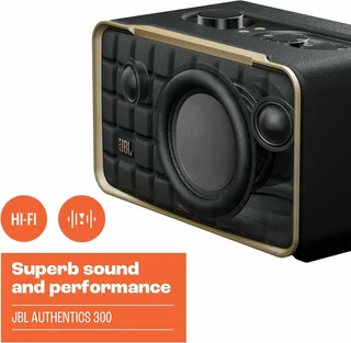 JBL Authentics 300 - Retro Style Portable Smart Home Speaker Built-In WiFi