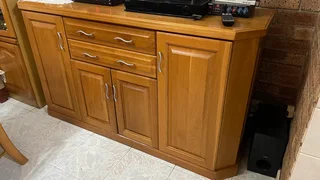 Solid Oak Divider and Display Cabinet