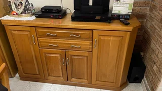 Solid Oak Divider and Display Cabinet