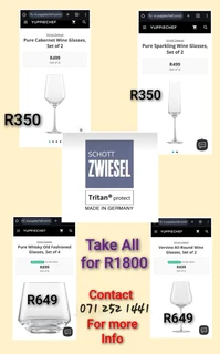 Schott Zwiesel Glasses (4 x Brand New Sets) - ALL R1600