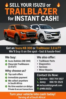 Isuzu And Trailblazers Wanted!!