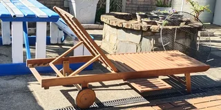 Solid Teak  Pool Sunloungers X2 R1500 each