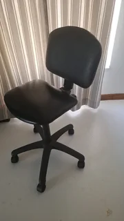 Custom made wooden drawing desk, 3 levels, 2 shelves and 1 drawer with desk chair - R4500