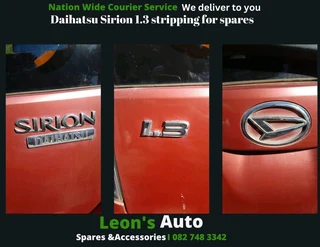 Daihatsu Sirion 1.3 stripping for spares and accessories